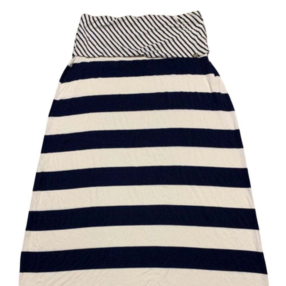 Calvin Klein striped maxi skirt blue and white M
